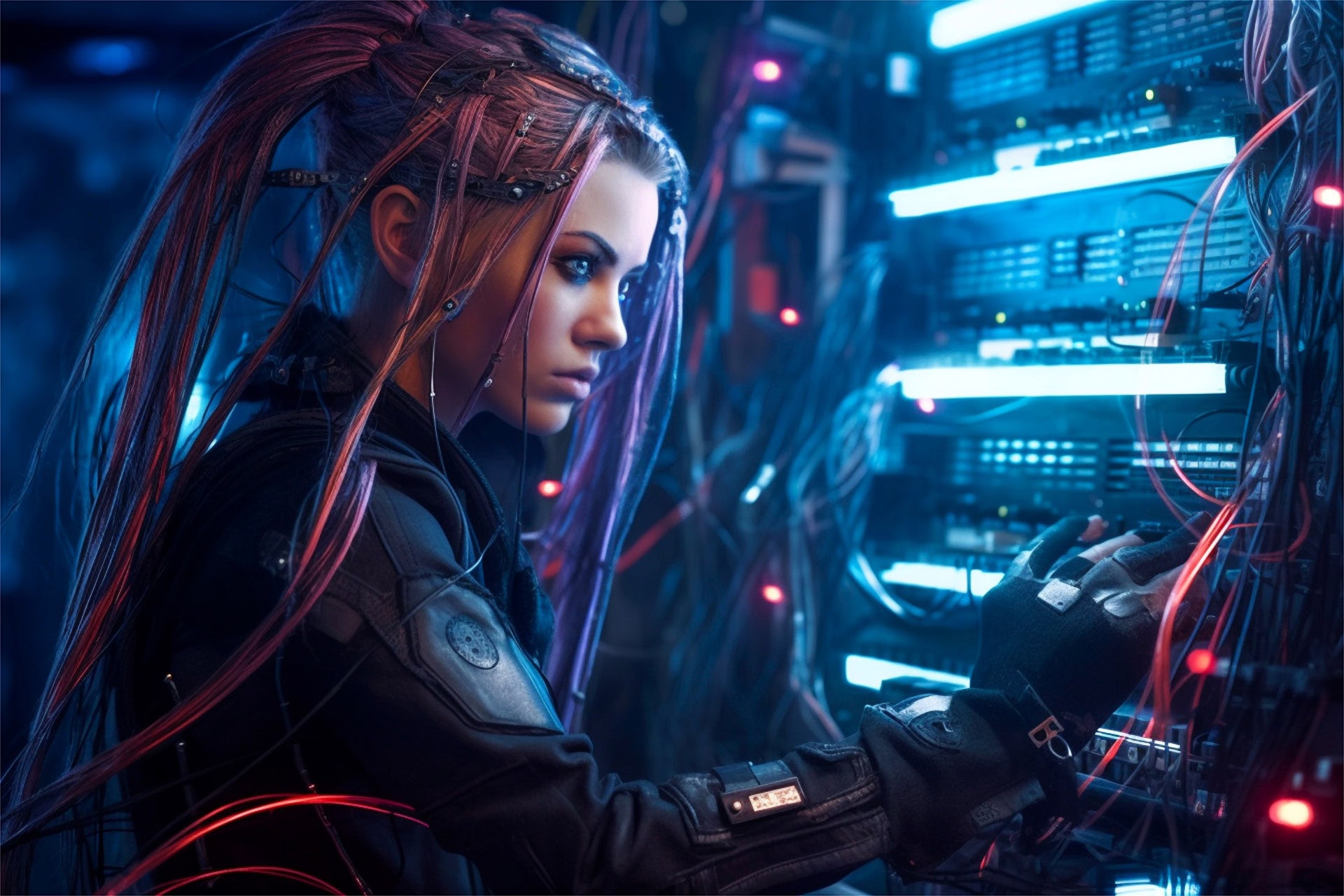 Person working with technology and computer equipment